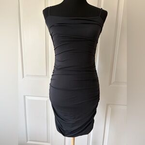 Aritzia Babaton Strapless Black Ruched Bodycon Dress Medium